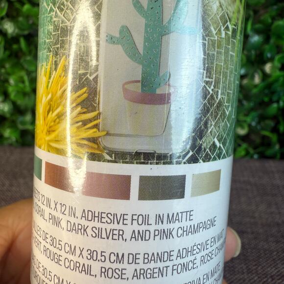 Cricut 5 Sheets 12X12 Adhesive Foil MatteTeal ,Coral, Pink, Dark Silver & Pink - Picture 2 of 12